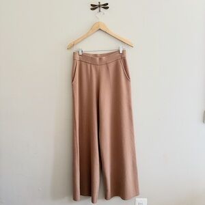 Banana Republic Camel Knit Minimalist Wide Leg Pants
